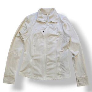 Lululemon Define Jacket White Womens 12 W4AWKS Long Sleeve Thumb Holes